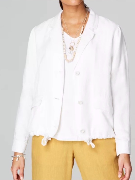 J. Jill Jackets & Blazers - J.Jill Linen Blend Jacket with Drawstring Detail
Size Large Petite **read descrp